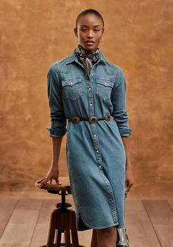 Ralph Lauren | Ralph Lauren Belted Denim Shirt Dress,商家Belk,价格¥682