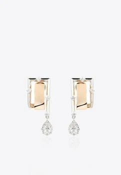 Yeprem | Electrified Diamond Drop Earrings in 18-Karat White and Yellow Gold,商家Thahab,价格¥37032
