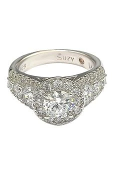 Suzy Levian | Sterling Silver White CZ Engagement Ring 3.2折, 独家减免邮费