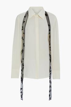 Valentino行李箱, Valentino | Tie-neck silk crepe de chine shirt商品图片 3.4折