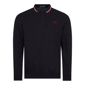 推荐Fred Perry Long Sleeve Twin Tipped Polo Shirt - Navy / White / Red商品