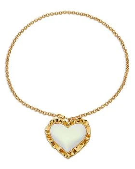 Lele Sadoughi | Heart Ruffle Pendant Necklace in 14K Gold Plated, 16",商家Bloomingdale's,价格¥916