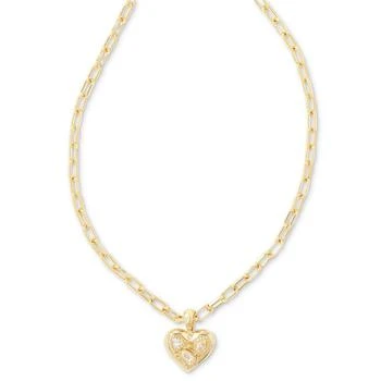 Kendra Scott | Penny 14k Gold-Plated Heart Short Pendant Necklace, 16" + 3" extender,商家Macy's,价格¥590