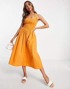 Crossover Culture, Influence | Influence crossover strap midaxi dress in rust商品图片 
