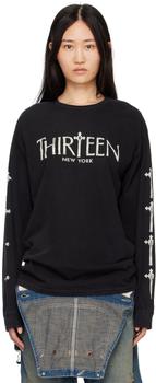 a & R Cashmere, R13 | Black R Thirteen Gothic Long Sleeve T-Shirt商品图片 额外8.5折, 额外八五折
