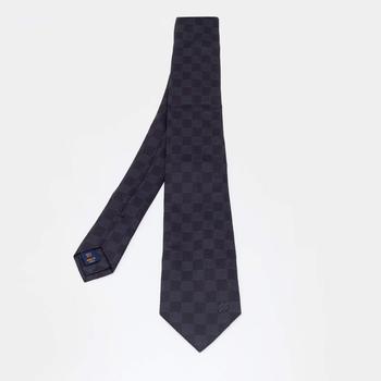 lv丝巾, Louis Vuitton | Louis Vuitton Black Damier Ebene Pattern Silk Tie商品图片 