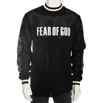 essentials polo, [二手商品] Fear of god | Fear of God Black Synthetic Logo Print Long Sleeved Mesh-Jersey T-Shirt S商品图片 