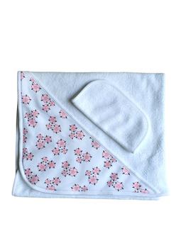 商品Benben Pink Flowers Hooded Towels Made With 100% Pima Cotton图片
