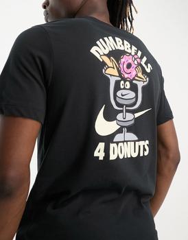 商品Nike Training Dumbbells and Donuts Dri-Fit t-shirt in black图片