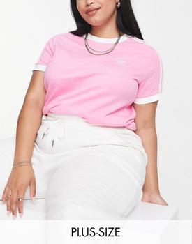 美国adidas plus, Adidas | adidas Originals Plus three stripe t-shirt in pink商品图片 