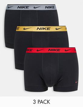 商品NIKE | Nike 3 pack of trunks in black with metallic waistbands,商家ASOS,价格¥281图片