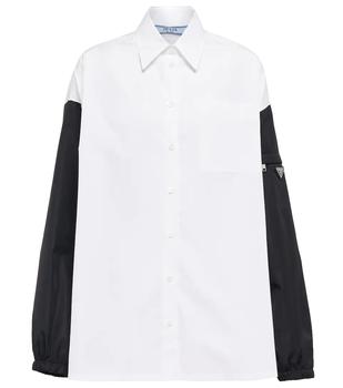 Prada | Re-Nylon and cotton poplin shirt商品图片,