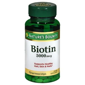 Nature's Bounty | Super Potency Biotin 5000 mcg Vitamin Supplement Rapid Release Softgels,商家Walgreens,价格¥134