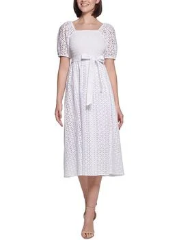 Kensie | Womens Eyelet Calf Midi Dress 2.1折起