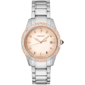 Seiko | Women's Diamond (1/6 ct. t.w.) Stainless Steel Bracelet Watch 33mm商品图片,7.5折