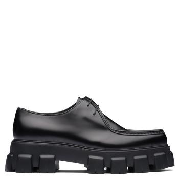 Prada | 【预售3-7天】PRADA/普拉达 21年秋冬 Monolith系列 男士黑色亮面皮革系带鞋2EE361_B4L_F0002商品图片,8折, 包邮包税