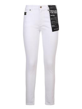 Versace | VERSACE JEANS LOGO-EMBROIDERED SKINNY TROUSERS商品图片,7.4折