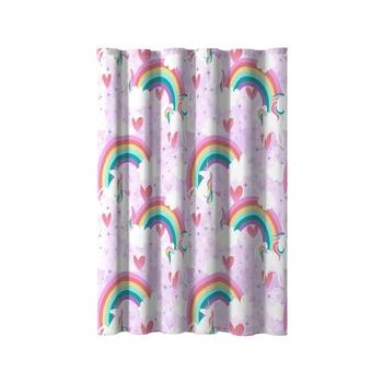 Macy's | Dream Factory Unicorn Rainbow 72" x 72" Shower Curtain,商家Macy's,价格¥402