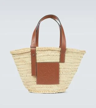 推荐Leather-trimmed basket bag商品