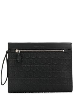 菲拉格慕包单肩包, Salvatore Ferragamo | Salvatore Ferragamo Men's Black Leather Pouch商品图片 