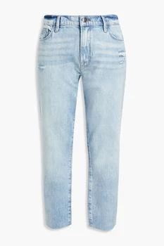 FRAME | Le Garcon cropped distressed mid-rise straight-leg jeans,商家THE OUTNET US,价格¥263