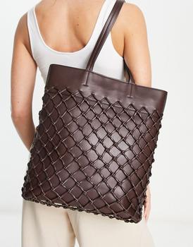 topshop包, Topshop | Topshop tina weave tote in choc商品图片 