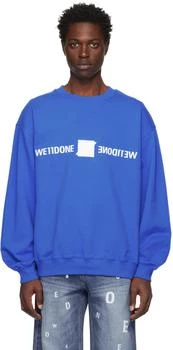 We11done | Blue Patched Mirror Sweatshirt,商家Ssense US,价格¥1913
