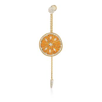 商品Ladies Orange Earring With Dropping Chains图片