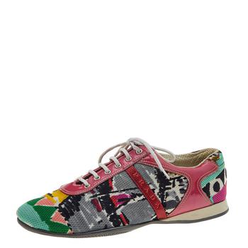 [二手商品] Prada | Prada Sport Multicolor Fabric And Patent Leather Low Top Sneakers Size 38.5商品图片,满1件减$100, 满减