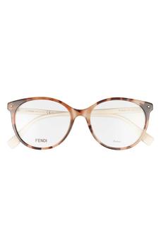 fendi眼镜价格, Fendi | 52mm Round Optical Frames商品图片 4.3折