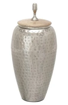 VIVIAN LUNE HOME | Silvertone Metal Contemporary Decorative Jar,商家Nordstrom Rack,价格¥380