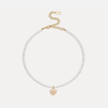 商品Coach C Heart Gold-Plated Faux Pearl Choker Necklace图片