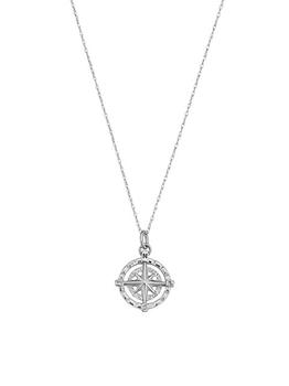 商品Oradina | 14K White Solid Gold Compass Rose Pendant Necklace,商家Saks Fifth Avenue,价格¥1749图片