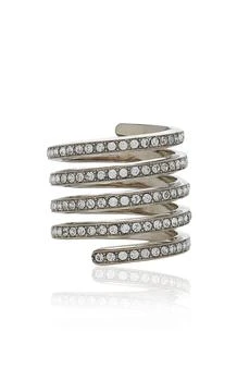 Amina Muaddi | Amina Muaddi - Vittoria Crystal-Embellished Silver-Tone Ring - Silver - EU 52 - Moda Operandi - Gifts For Her,商家Moda Operandi,价格¥1546