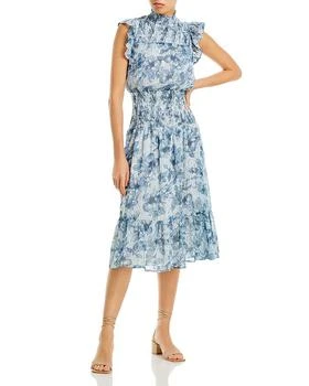 AQUA | Floral Print Smocked Midi Dress - 100% Exclusive 2.3折