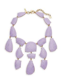 商品Lele Sadoughi | Pebble 14K-Gold-Plated & Stone Bib Necklace,商家Saks Fifth Avenue,价格¥2469图片