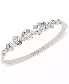 Givenchy | Silver-Tone Crystal & Imitation Pearl Bangle Bracelet,商家Macy's,价格¥252