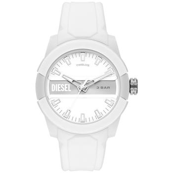diesel手表, Diesel | Men's Double Up White Silicone Strap Watch 43mm商品图片 
