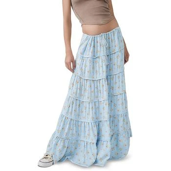 推荐Free People Womens Nova Linen Blend Long Maxi Skirt商品