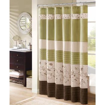 Madison Park | Serene Floral Embroidered Shower Curtain, 72" x  72",商家Macy's,价格¥247
