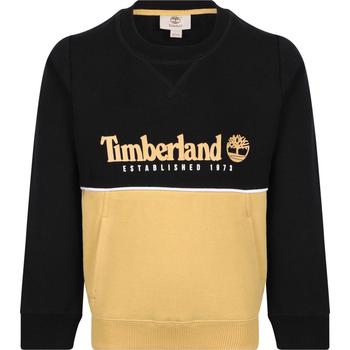 添柏岚卫衣衣服, Timberland | Color block logo sweatshirt in black and yellow商品图片 4.4折×额外7.5折, 额外七五折