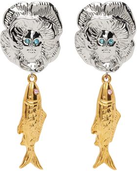 CHOPOVA LOWENA | Silver & Gold Lady Fish Earrings商品图片,6.8折, 独家减免邮费