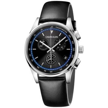 手表男ck精选, Calvin Klein | Calvin Klein Men's KAM271C1 Completion 43mm Black Dial Leather Watch商品图片 1.9折