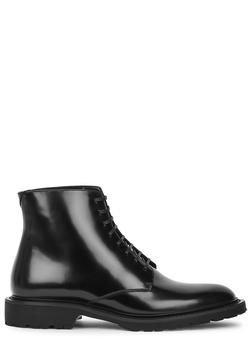 推荐Army black glossed leather ankle boots商品