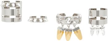 商品Givenchy | 四件装银色 G-Stud 戒指套组,商家SSENSE CN,价格¥7409图片