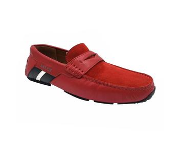 bally男鞋男鞋, Bally | Bally Men's Piotre Leather / Suede With  /  Web Logo Slip On Loafer Shoes商品图片 4.4折