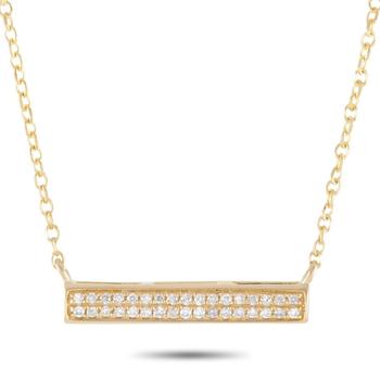 商品LB Exclusive | 14K Yellow Gold 0.15ct Diamond Bar Necklace,商家Jomashop,价格¥2421图片