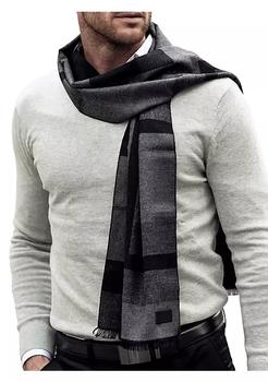 product Men's Cashmere Feel, 100% Cotton Fashion Winter Scarf image