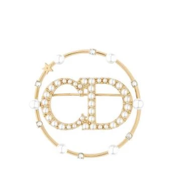 Dior | 【预售3-7天】DIOR/迪奥  CLAIR D LUNE镀金水晶树脂圆珠CD胸针 V0412CDLRS_D301,商家IWCOCO,价格¥3333