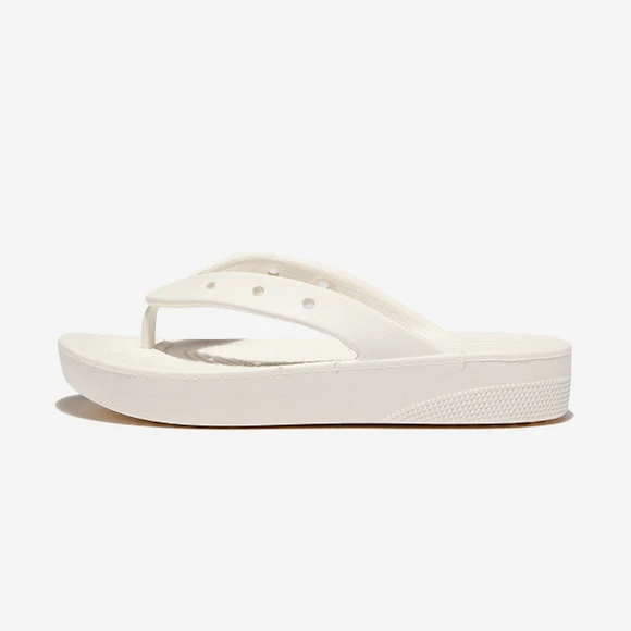 Crocs | 【Brilliant|包邮包税】卡骆驰 CLASSIC PLATFORM FLIP W 女生  凉鞋 沙滩鞋 FLIP-FLOPS 拖鞋 人字拖  CRS207714 WHITE 6.5折×额外9.7折x额外9折, 包邮包税, 额外九七折, 额外九折